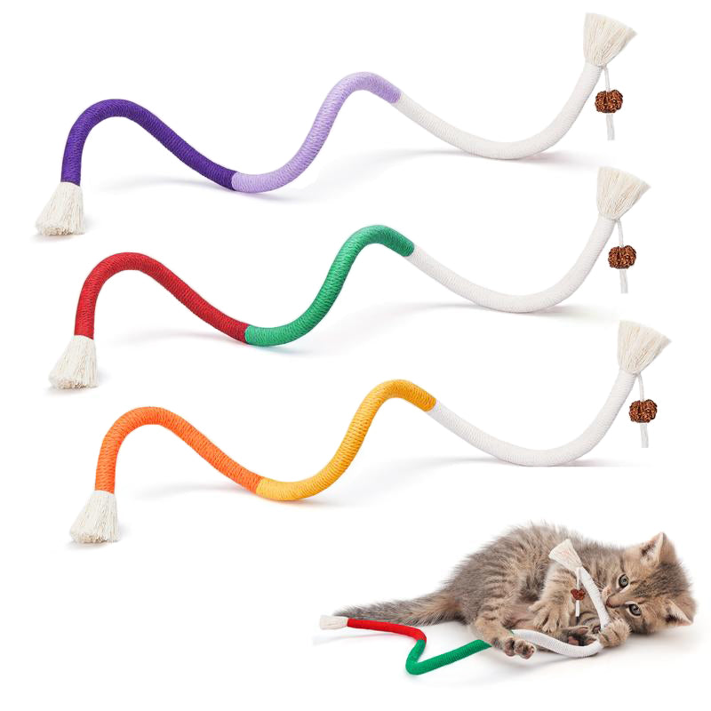Cat Toys Chew Ropes 3Pcs Safe Teeth Cleaning Toy