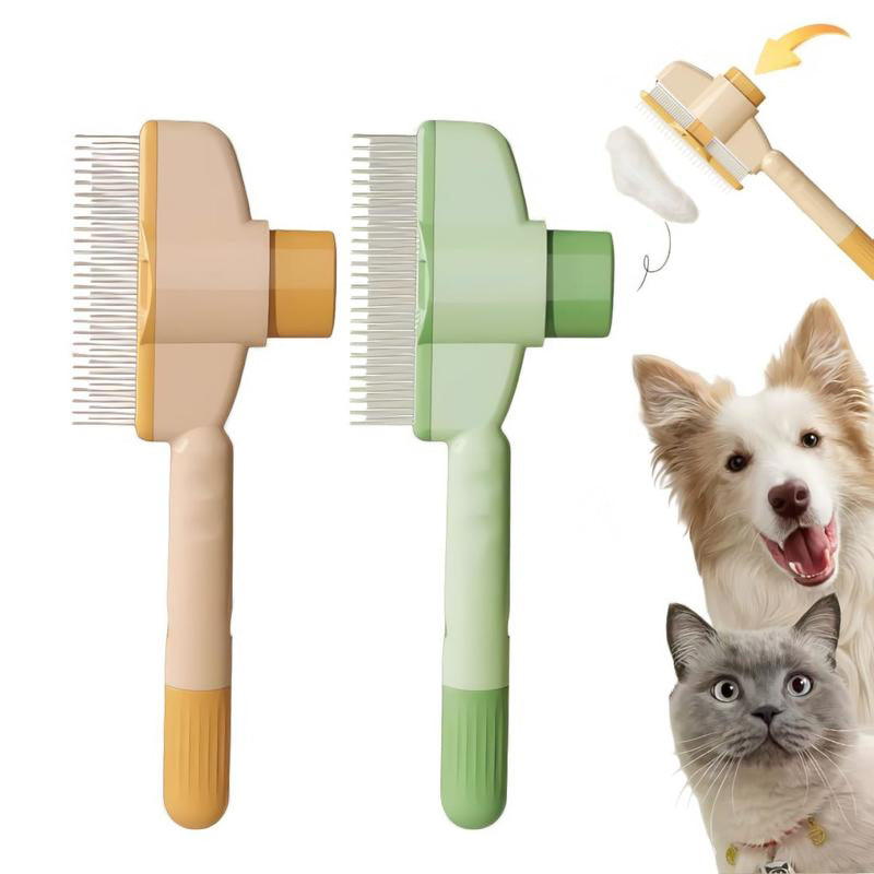 2 Pack Self-Cleaning Pet Comb for Dogs and Cats