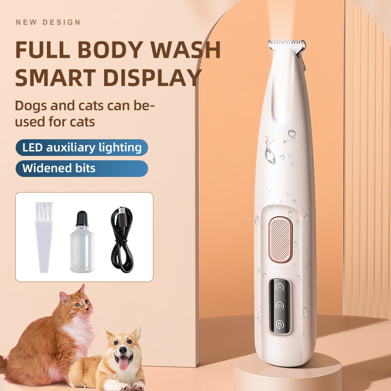 Pet Paw Trimmer Electric Shaver For Cats And Dogs With LED Light Waterproof