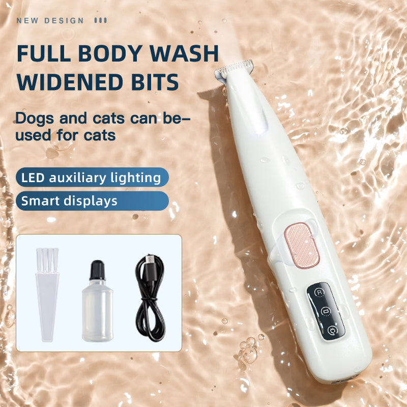 Pet Paw Trimmer Electric Shaver For Cats And Dogs With LED Light Waterproof