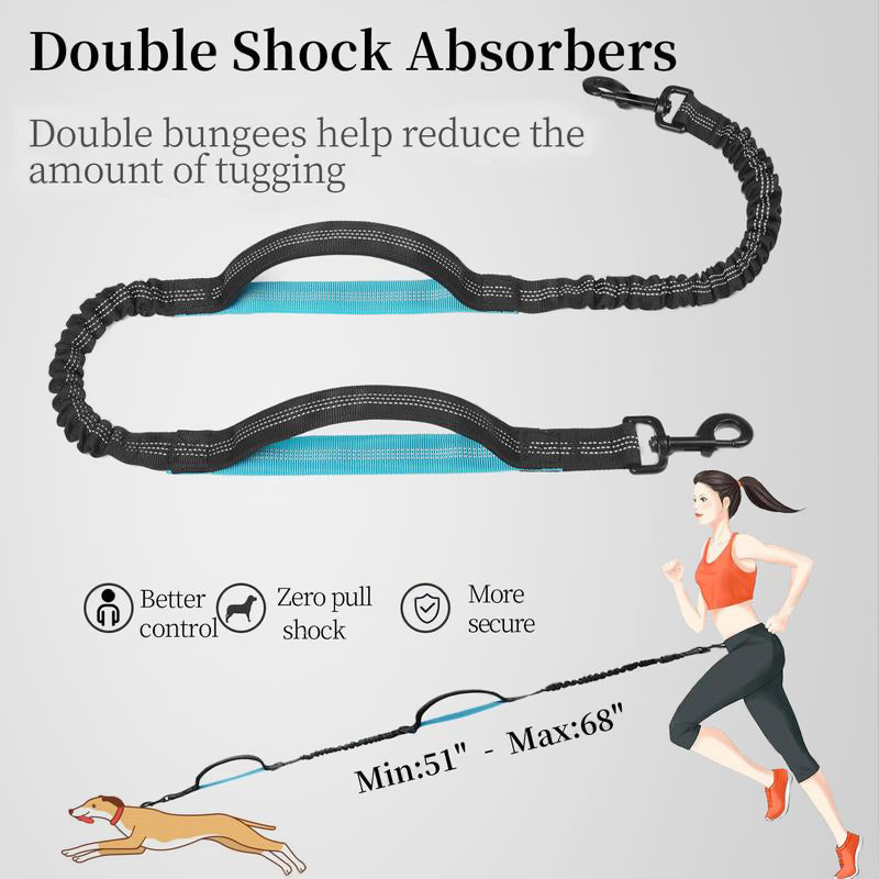 Hands Free Dog Leash with Zipper Pouch