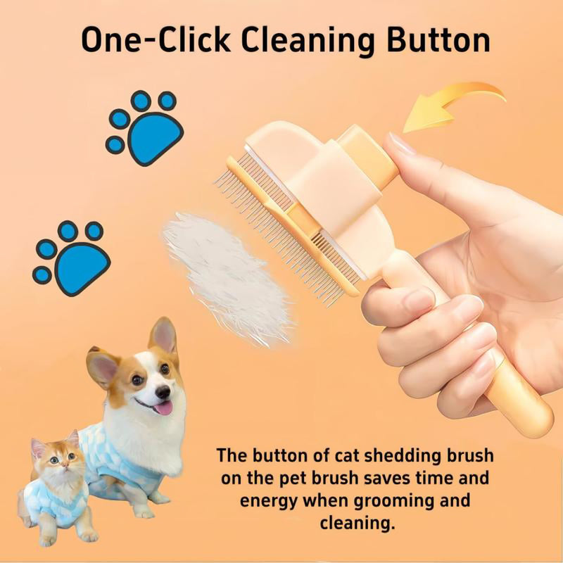 2 Pack Self-Cleaning Pet Comb for Dogs and Cats