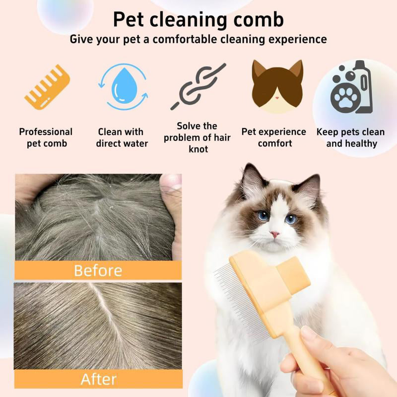 2 Pack Self-Cleaning Pet Comb for Dogs and Cats