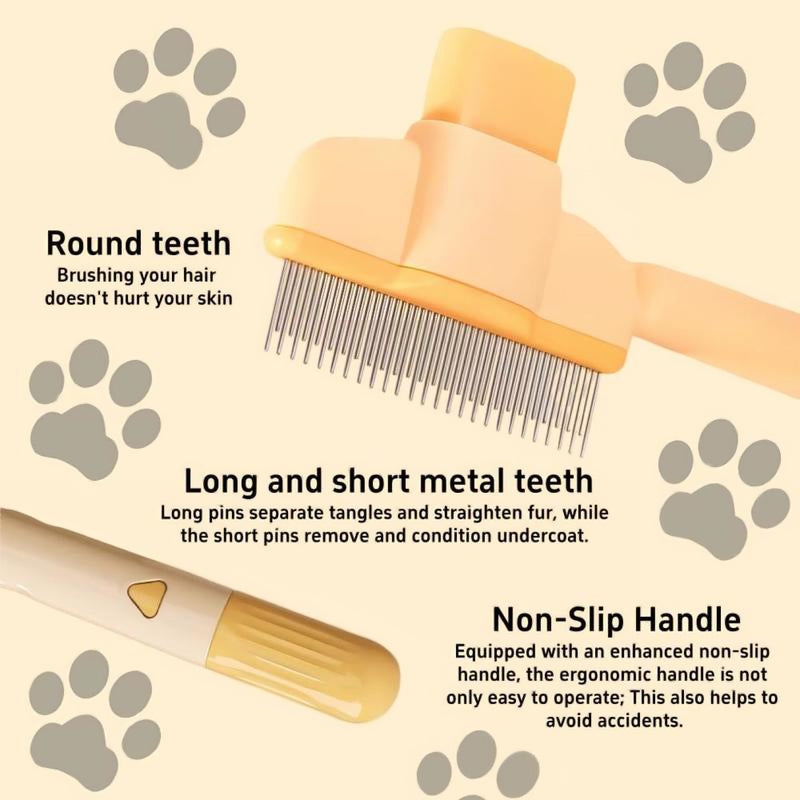 2 Pack Self-Cleaning Pet Comb for Dogs and Cats