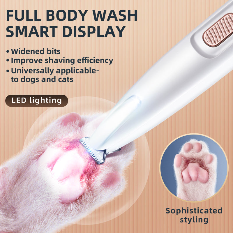 Pet Paw Trimmer Electric Shaver For Cats And Dogs With LED Light Waterproof