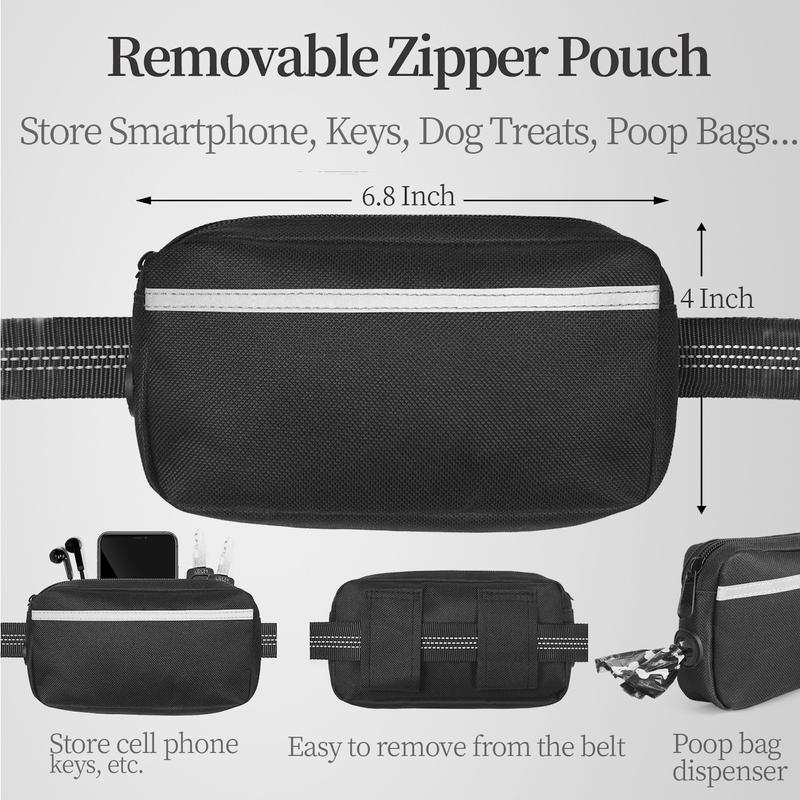 Hands Free Dog Leash with Zipper Pouch
